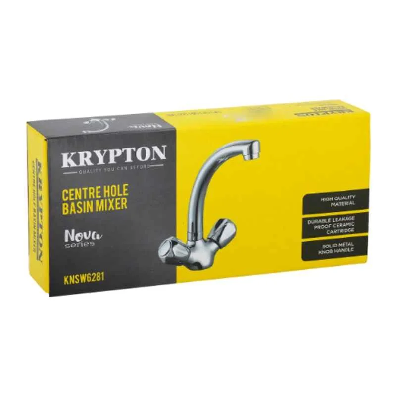 Krypton Nova KNSW6281 Zinc Chrome Finish Centre Hole Basin Mixer - Image 5