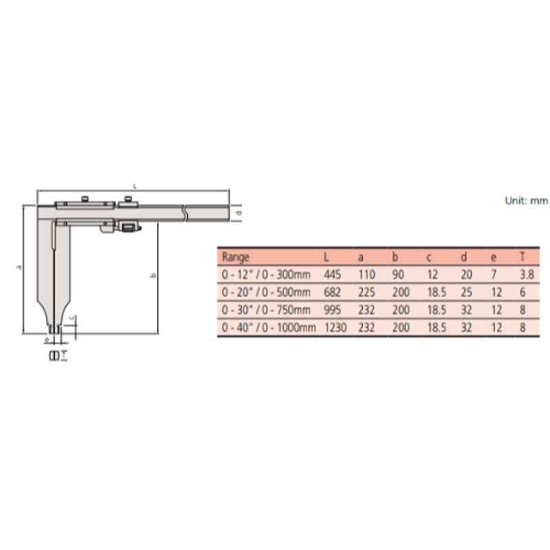 Mitutoyo Mm Inch Metric Dual Scale Long Jaw Vernier Caliper Tool Souk